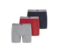 Trunk JOCKEY "Cotton Stretch", Herren, Gr. L, bunt (rot, marine, grau, meliert), Single Jersey, Obermaterial: 95% Baumwolle, 5% Elasthan, unifarben, körpernah, Unterhosen, Mittlere Bundhöhe, längeres