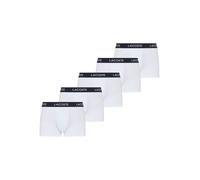 Trunk LACOSTE, Herren, Gr. S, weiß, Jersey, Obermaterial: 95% Baumwolle, 5% Elasthan, unifarben, figurbetont, Unterhosen, mit Lacoste-Schriftzug am Bund (96378622-S) weiß