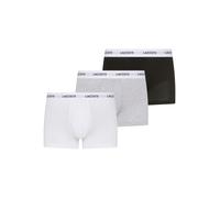 Trunk LACOSTE, Herren, Gr. XL, weiß, grau, schw, Jersey, Obermaterial: 95% Baumwolle, 5% Elasthan, unifarben, figurbetont, Unterhosen, mit Lacoste-Schriftzug am Bund (95992653-XL) weiß, grau, schw