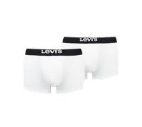 Trunk LEVI'S "LEVIS MEN SOLID BASIC TRUNK ORG CO 2P", Herren, Gr. L, schwarz-weiß (weiß, schwarz), Obermaterial: 95% Baumwolle, 5% Elasthan, normal, Unterhosen, mit breitem Logobund (52039526-L) weiß,