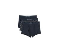 Trunk MARC O'POLO "Essentials", Herren, Gr. L, schwarz navy, schwarz navy stripe, Single Jersey, Obermaterial: 95% Baumwolle, 5% Elasthan, bedruckt, unifarben, körpernah, Unterhosen Trunk, ohne Eingri