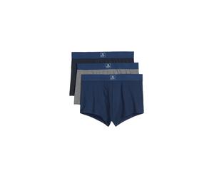 Trunk MARC O'POLO "Essentials", Herren, Gr. M, iris ink, grau mel, blau print, Single Jersey, Obermaterial: 95% Baumwolle, 5% Elasthan, bedruckt, unifarben, körpernah, Unterhosen, elastischer Logobund