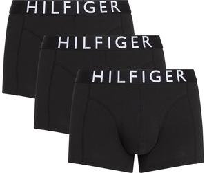 Trunk "mit Kontrast-Logo-Taillenbund", Herren, Gr. M (50), 3 Stk., schwarz (3x schwarz), Jersey, Obermaterial: 95% Baumwolle, 5% Elasthan, TOMMY HILFIGER UNDERWEAR, körpernah, Unterhosen, aus Stretch-