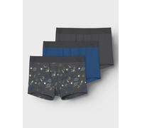 Trunk NAME IT "NKMBOXER 3P IRON SPACE NOOS", Jungen, Gr. 134 (140), 3 Stk., grau (forged iron), Jersey, Obermaterial: 95% Baumwolle, 5% Elasthan, unifarben, normal, Unterhosen (35897437-134) forged ir