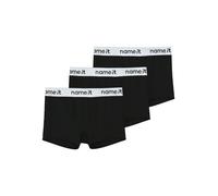 Trunk NAME IT "NKMBOXER 3P", Jungen, Gr. 110, 3 Stk., weiß (schwarzdetail:hellweiß waistband), Jersey, Obermaterial: 95% Baumwolle, 5% Elasthan, unifarben, eng, Unterhosen, eng, Jersey, Logoschriftzug