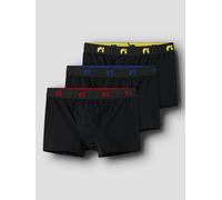 Trunk NAME IT "NKMBOXER 3P", Mädchen, Gr. 110, 3 Stk., schwarz detail:amparo blau, tango rot, empire gelb icon, Jersey, Obermaterial: 95% Baumwolle, 5% Elasthan, unifarben, eng, Unterhosen, eng, Jerse