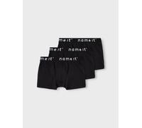 Trunk NAME IT "NKMBOXER 3P", Mädchen, Gr. 98, 3 Stk., schwarz, Jersey, Obermaterial: 95% Baumwolle, 5% Elasthan, unifarben, eng, Unterhosen, eng, Jersey, Logoschriftzug, angesetztes Bündchen (56396702