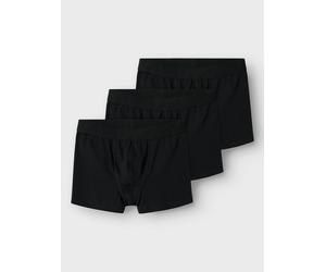 Trunk NAME IT "NKMBOXER 3P", Mädchen, Gr. 98, 3 Stk., schwarz (schwarz detail:icon in waistband), Jersey, Obermaterial: 95% Baumwolle, 5% Elasthan, unifarben mit Farbeinsatz, eng, Unterhosen, eng, Jer