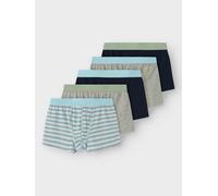 Trunk NAME IT "NKMBOXER für Jungen mit Logoschriftzug und weichem Bund", Jungen, Gr. 98, 5 Stk., blau (aquamarine), Jersey, Obermaterial: 95% Baumwolle, 5% Elasthan, bedruckt, unifarben, Unterhosen, e