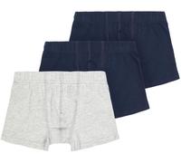Trunk NAME IT "NKMTIGHTS 3P NOOS", Jungen, Gr. 116, 3 Stk., grau (grau melange), Jersey, Obermaterial: 95% Baumwolle, 5% Elasthan, unifarben, eng, Unterhosen, normal, Jersey, abgestepptes Bündchen (26