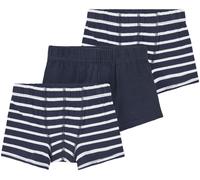 Trunk NAME IT "NKMTIGHTS 3P NOOS", Jungen, Gr. 92, 3 Stk., blau (schwarz sapphir), Jersey, Obermaterial: 95% Baumwolle, 5% Elasthan, gestreift, eng, Unterhosen, normal, Jersey, abgestepptes Bündchen (