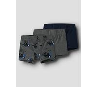 Trunk NAME IT "NMMTIGHTS 3P DARK GREY MEL SKULL NOOS", Jungen, Gr. 104, 3 Stk., grau (dunkelgrau melange pack:w, dunkelgrau melange, schwarz sapphire), Jersey, Obermaterial: 95% Baumwolle, 5% Elasthan
