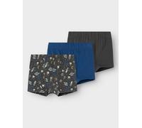 Trunk NAME IT "NMMTIGHTS 3P IRON SPACE NOOS", Jungen, Gr. 92, grau (forged iron), Jersey, Obermaterial: 95% Baumwolle, 5% Elasthan, bedruckt, unifarben, Unterhosen (14328753-92) forged iron