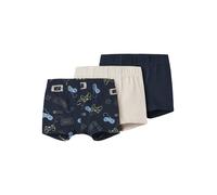 Trunk NAME IT "NMMTIGHTS 3P NAVY GAMER", Jungen, Gr. 98, 3 Stk., navy blazer, Jersey, Obermaterial: 95% Baumwolle, 5% Elasthan, bedruckt, unifarben, eng, Unterhosen (18956606-98) navy blazer