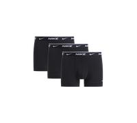 Trunk NIKE UNDERWEAR "TRUNK 3PK", Herren, Gr. L, 3 Stk., schwarz-weiß (schwarz, schwarz, schwarz), Jersey, Obermaterial: 95% Baumwolle, 5% Elasthan, körpernah, Unterhosen, mit Logo-Elastikbund (843653