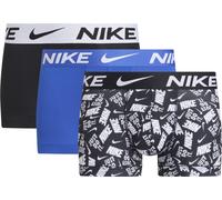 Trunk NIKE UNDERWEAR "TRUNK 3PK", Herren, Gr. M, 3 Stk., blk j d i print, gme ryal, blk wte wb, Jersey, Obermaterial: 92% Polyester, 8% Elasthan, bedruckt, kontrastfarbene Details, unifarben, körperna