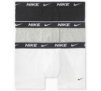 Trunk NIKE UNDERWEAR "TRUNK 3PK", Herren, Gr. S/46, 3 Stk., schwarz-weiß (weiß, grau heather, schwarz), Jersey, Obermaterial: 95% Baumwolle, 5% Elasthan, kontrastfarbene Details, unifarben, körpernah,