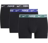 Trunk NIKE UNDERWEAR "TRUNK 3PK", Herren, Gr. XL, 3 Stk., schwarz (blk evrgrn au, dp ni, anth shttrd wb), Jersey, Obermaterial: 95% Baumwolle, 3% sonstige Fasern, 2% Elasthan, kontrastfarbene Details,