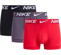 Trunk NIKE UNDERWEAR "TRUNK 3PK", Herren, Gr. XL, 3 Stk., uni rot, schwarz raisin, schwarz, water wb, Jersey, Obermaterial: 92% Polyester, 8% Elasthan, körpernah, Unterhosen, mit Logo-Elastikbund (871