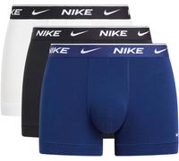 Trunk NIKE UNDERWEAR "TRUNK 3PK", Herren, Gr. XL (52), 3 Stk., blau (tqj deep night, weiß, schwarz), Jersey, Obermaterial: 95% Baumwolle, 5% Elasthan, körpernah, Unterhosen, mit farbigem NIKE Logo-Ela