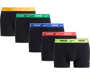 Trunk NIKE UNDERWEAR "TRUNK 5PK", Herren, Gr. XL, 5 Stk., blk, vt, pt rd, gm ryl, sm grn, un gd wb, Jersey, Obermaterial: 95% Baumwolle, 5% Elasthan, körpernah, Unterhosen, mit Logo-Elastikbund (69882
