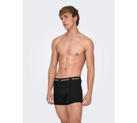 Trunk ONLY & SONS "ONSBASIC SOLID BOXER 3PACK NOOS", Herren, Gr. L, 3 Stk., light grau melange detail:weiß, schwarz, Jersey, Obermaterial: 95% Baumwolle, 5% Elasthan, meliert, Unterhosen, Baumwollmisc