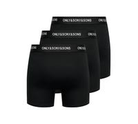 Trunk ONLY & SONS "ONSFITZ SOLID BLACK TRUNK 3PACK NOOS", Herren, Gr. L, 3 Stk., schwarz pack:colorful wasitband, Jersey, Obermaterial: 95% Baumwolle, 5% Elasthan, normal, Unterhosen (72035862-L) schw