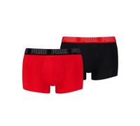Trunk PUMA "PUMA MEN EVERYDAY BASIC TRUNKS 2P", Herren, Gr. L, bunt (rot, schwarz), Jersey, Obermaterial: 95% Baumwolle, 5% Elasthan, Unterhosen (85734402-L) rot, schwarz