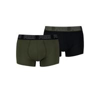 Trunk PUMA "PUMA MEN EVERYDAY BASIC TRUNKS 2P", Herren, Gr. XXL, grün (forest night), Jersey, Obermaterial: 95% Baumwolle, 5% Elasthan, Unterhosen (59703832-XXL) forest night