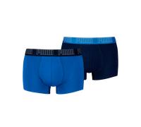 Trunk PUMA "PUMA MEN EVERYDAY TRUNKS 2P", Damen, Gr. M, blau (navy, blau), Jersey, Obermaterial: 95% Baumwolle, 5% Elasthan, unifarben, eng, Unterhosen, mit kontrastfarbigem Webbund (71538916-M) navy,