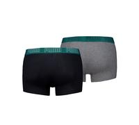 Trunk PUMA "PUMA MEN EVERYDAY TRUNKS 2P", Damen, Gr. S, emerald ice, schwarz, Jersey, Obermaterial: 95% Baumwolle, 5% Elasthan, eng, Unterhosen, mit kontrastfarbigem Webbund (35213328-S) emerald ice,