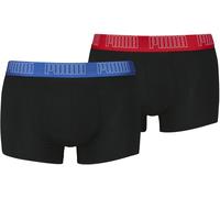 Puma Boxershorts Everyday Trunks 2P – 95% Baumw./5% Elasthan, Logobund – Herren M, Schwarz/Blau/Rot