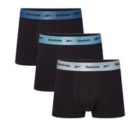 Trunk REEBOK "Hirst", Herren, Gr. L, schwarz with blau, Single Jersey, Obermaterial: 95% Baumwolle, 5% Elasthan, körpernah, Unterhosen, ohne Eingriff, Metallic-Logobund (28018337-L) schwarz with blau