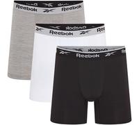 Reebok Boxershorts Ainslie – atmungsaktiv, elastischer Bund mit Logo – 3er-Pack XL Schwarz/Weiß/Grau