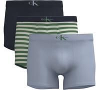 Trunk "Trunk 3PK", Herren, Gr. XXL (56), blau (shoreline, mardi gras grün, cent s), Jersey, Obermaterial: 95% Baumwolle, 5% Elasthan, CALVIN KLEIN UNDERWEAR, unifarben, körpernah, Unterhosen, Körperna