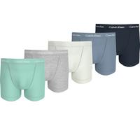 Trunk "TRUNK 5PK", Herren, Gr. L (52), 5 Stk., shrn fd dnm cel tnt gry htr beau bl, Jersey, Obermaterial: 95% Baumwolle, 5% Elasthan, CALVIN KLEIN UNDERWEAR, körpernah, Unterhosen, mit Logo-Elastikbun
