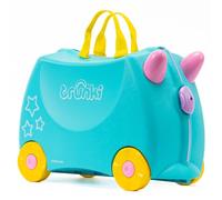 Trunki Der originale Kinderkoffer zum Draufsitzen - 18-L Handgepäck Koffer, befahrbarer Hartschalen Reisekoffer mit Rollen, inklusive Zuggurt/Schultergurt