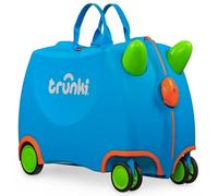 Trunki Der originale Kinderkoffer zum Draufsitzen - 18-L Handgepäck Koffer, befahrbarer Hartschalen Reisekoffer mit Rollen, inklusive Zuggurt/Schultergurt