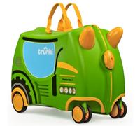 Trunki Der originale Kinderkoffer zum Draufsitzen - 18-L Handgepäck Koffer, befahrbarer Hartschalen Reisekoffer mit Rollen, inklusive Zuggurt/Schultergurt