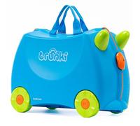 Trunki Handgepäck Und Kinderkoffer zum Draufsitzen | Kinder Risen Geschenk für Mädchen Und Jungen | Trolley Terrance (Blau), 46 x 20.5 x 31 cm