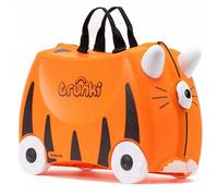 Trunki Handgepäck und Kinderkoffer zum Draufsitzen | Kinder Risen Geschenk für Mädchen und Jungen | Trolley Tipu Tiger (Orange)