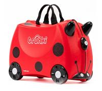 Trunki Handgepäck und Kinderkoffer zum Draufsitzen | Kinder Risen Geschenk für Mädchen und Jungen | Trolley Harley Marienkäfer (Rot)