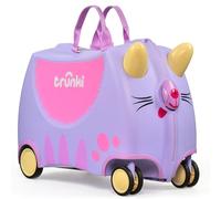 TRUNKI Kinderkoffer zum Draufsitzen mit 360°-Vorderrädern - 17,6-Liter-Handgepäckkoffer, Kabinengepäck mit Rollen, als Handgepäck zugelassenes leichtes Kinderreisegepäck mit Zuggurt, 46 × 21 × 31 cm.
