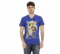 TRUSSARDI Action Herren Conqueror V-Ausschnitt T-Shirt Blau 2AT108006 S