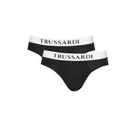 Trussardi Doppelpack Slips mit Elastikbund und Logo Print - Größe: L