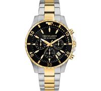 Trussardi Herrenuhr Edelstahl gelbgold, schwarz, silber Herren
