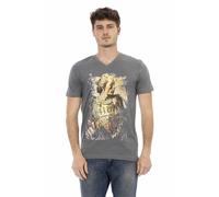Trussardi - Kurzarm V-Ausschnitt T-Shirt - - Tops - Herren - Grau - 2XL