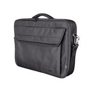 Trust Atlanta Laptop Ökotasche aus Recyceltem Material bis 15,6 Zoll, Nachhaltige Tasche mit Schultergurt und Taschen zur Aufbewahrung, für Reisen, Business, Büro, Schule - Schwarz