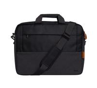 Trust Lisboa Laptoptasche 16 Zoll, Umhängetasche Herren Damen mit Trolley-Gurt, Tasche aus Recycelten PET-Flaschen, Arbeitstasche für Reisen Business MacBook Notebook HP Dell Asus Lenovo - Schwarz