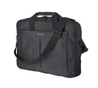 Trust Primo Laptoptasche 16 Zoll, Tasche mit Schultergurt, Tragetasche mit Innenpolsterung zum Schutz, Schultertasche für Reisen, Business, Büro, Schule - Schwarz